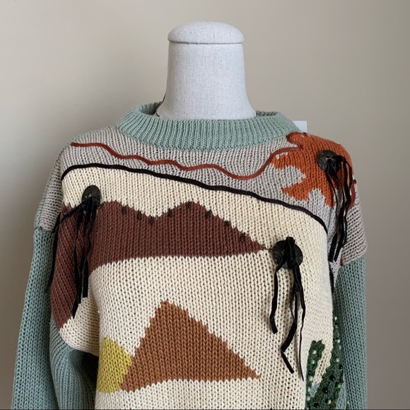 Vintage Cervelle Southwest Cactus Novelty Sweater - Picture 3 of 11